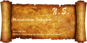 Nussbaum Sándor névjegykártya