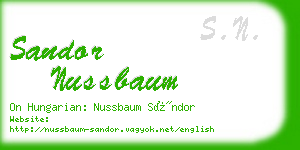 sandor nussbaum business card